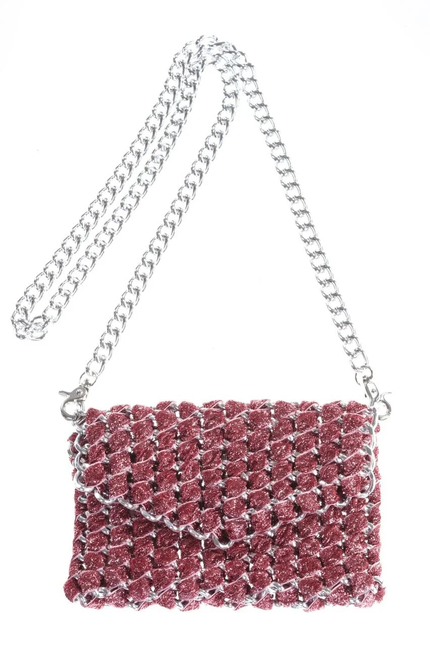 Eve Pink Shimmer Ribbon Silver Chain 4.jpg