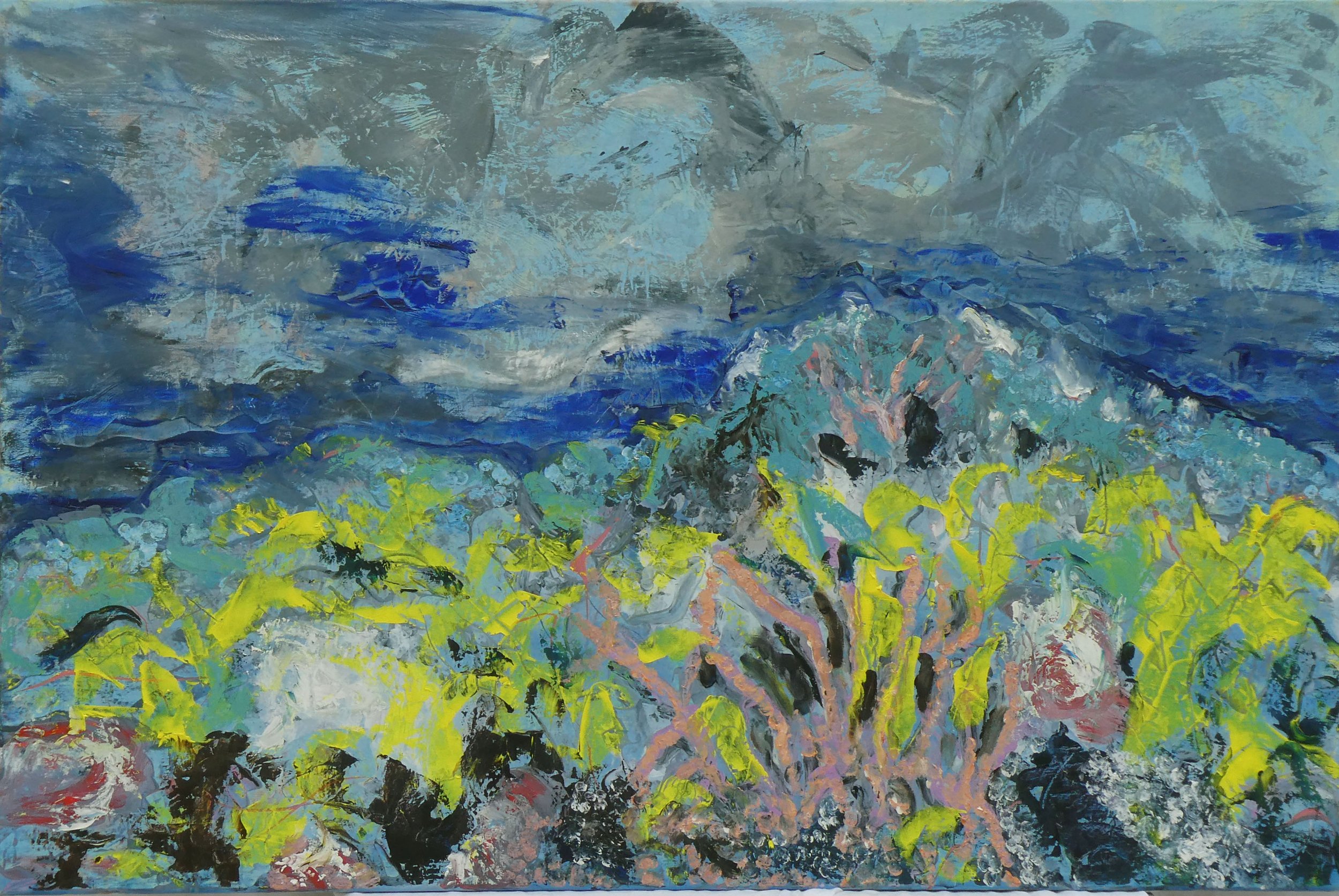 Korallenlandschaft, 2022, oil on canvas, 80 x 100 cm