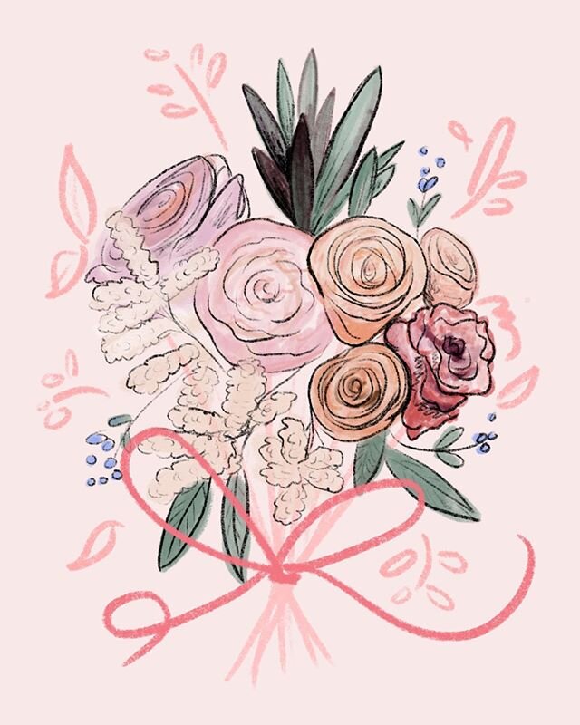 Starting the week off with freshly drawn flowers 💐