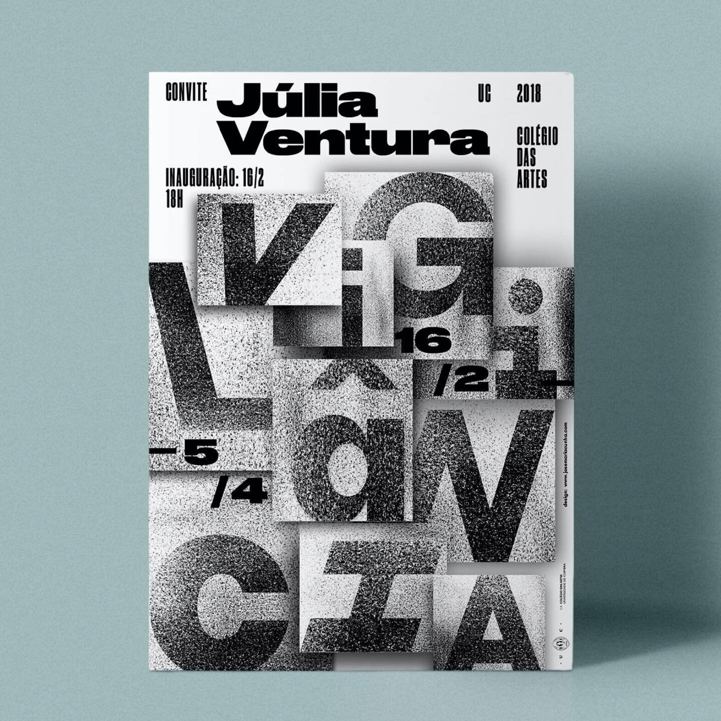 Surveillance &ndash; Vigilância, in Portuguese &ndash; is the exhibition of contemporary artist Júlia Ventura, in the College of the Arts of the University of Coimbra.

We were very happy to do the identity for the event, such as this invitation po