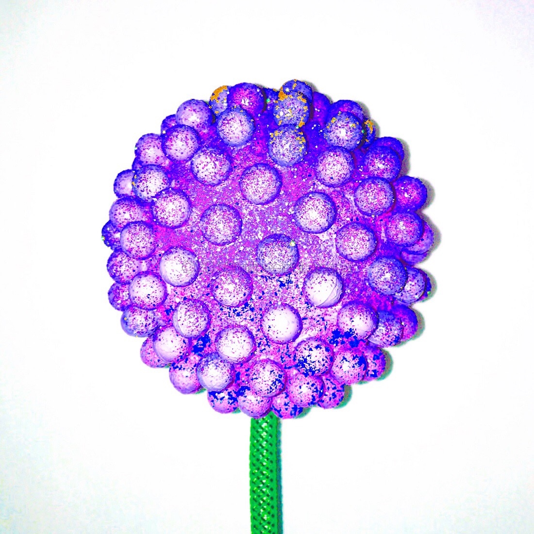 garden art flower purple 4" nubs style on a 24" sweater stem