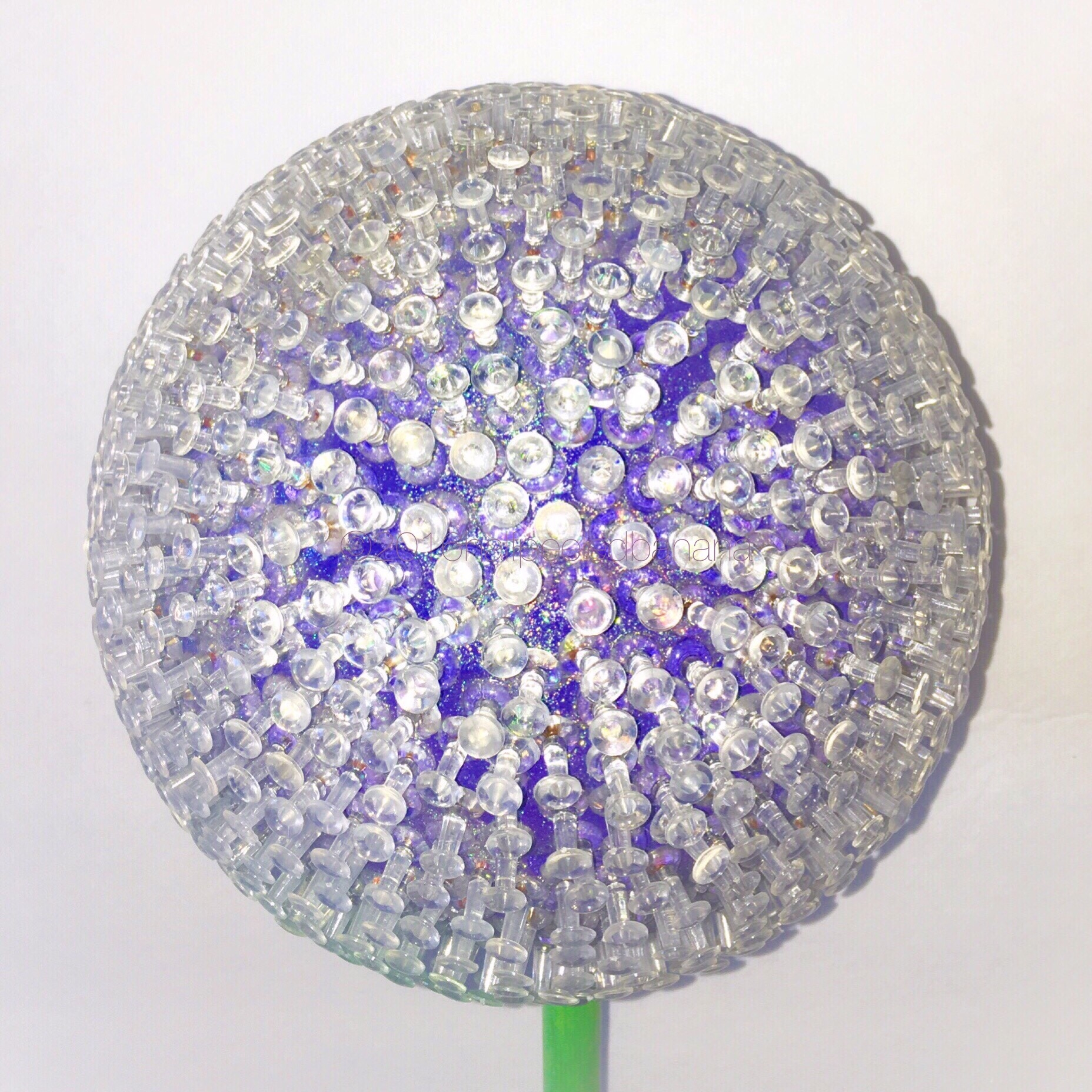 garden art pins style purple flower 7' diameter big girl flower on a 36" stem