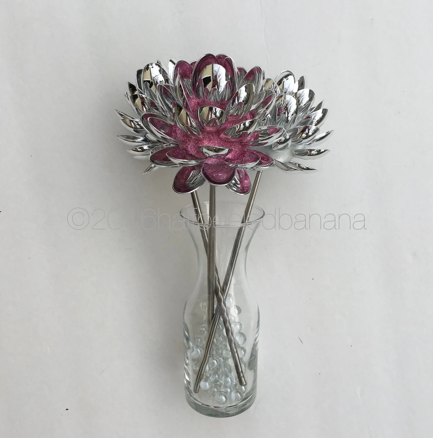super shiny threesome of silver spoon flowers by ann vanatta gutierrez