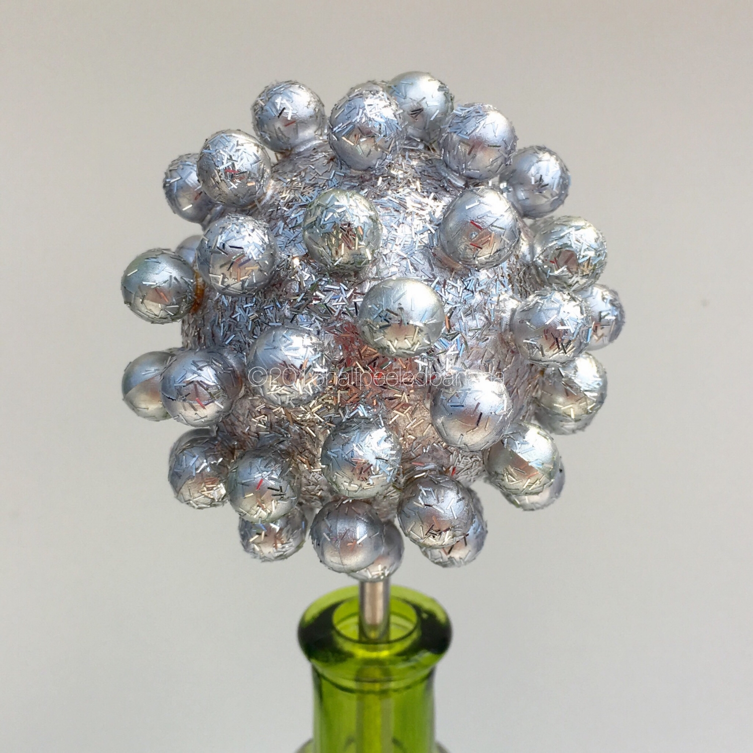 tabletop flower bright silver 3" nubs style