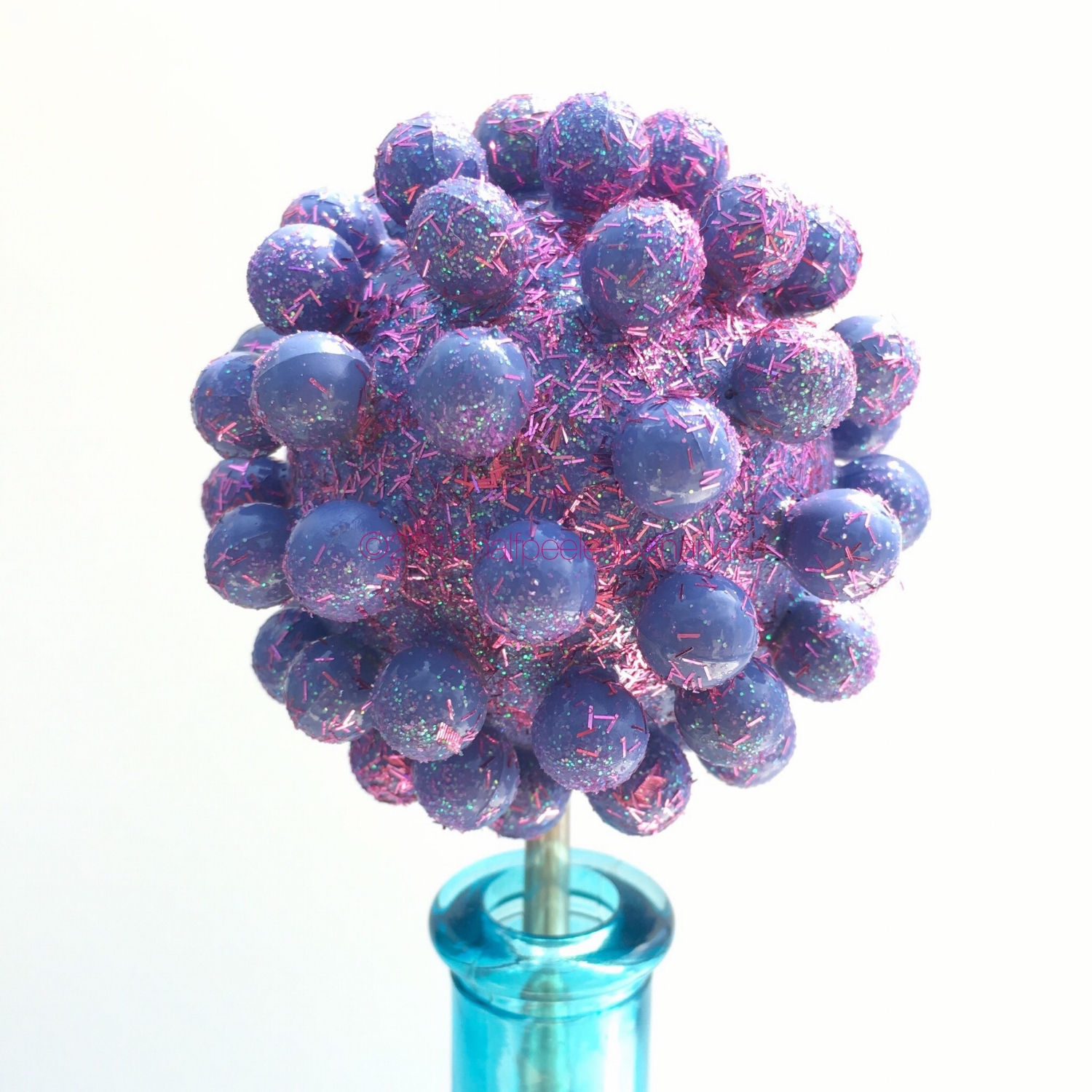 medium purple and pink tabletop flower 3" nubs style