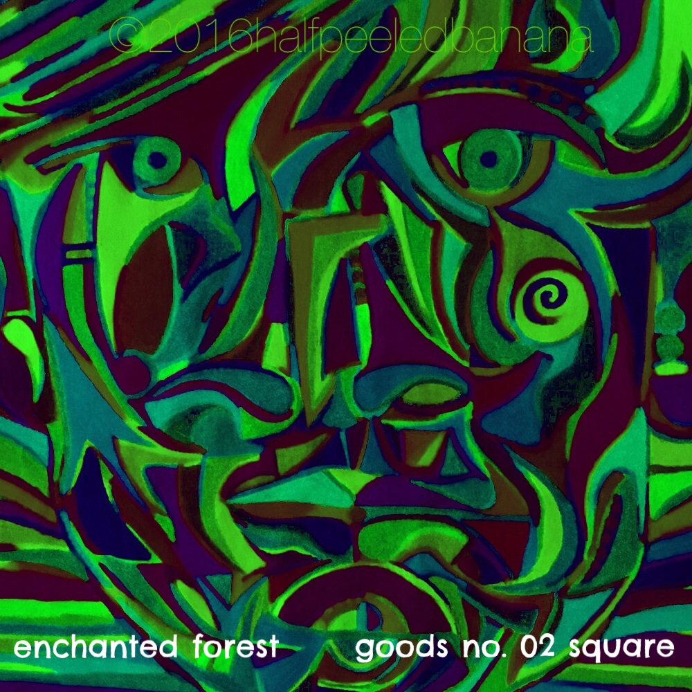 enchanted forest - goods no. 02 square - art print - halfpeeledbanana.com