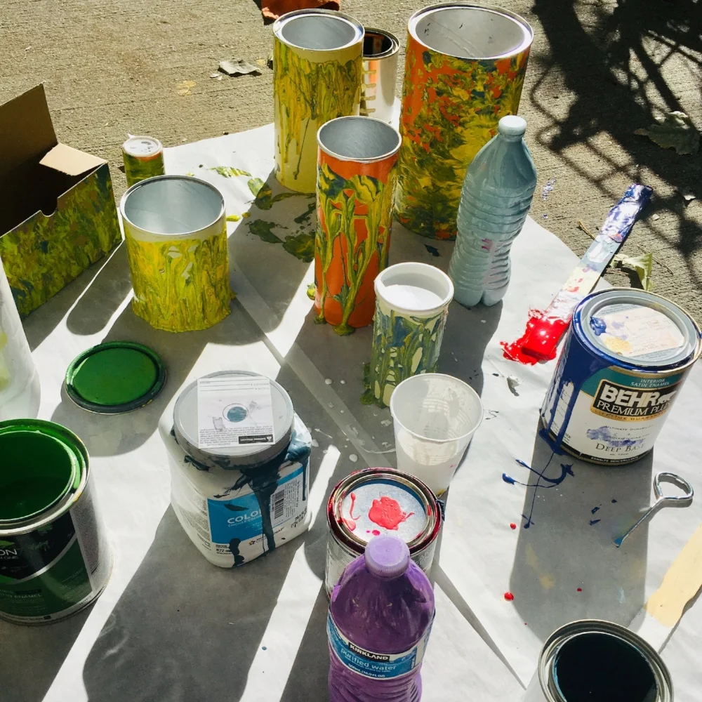painting gift tubes for the kids