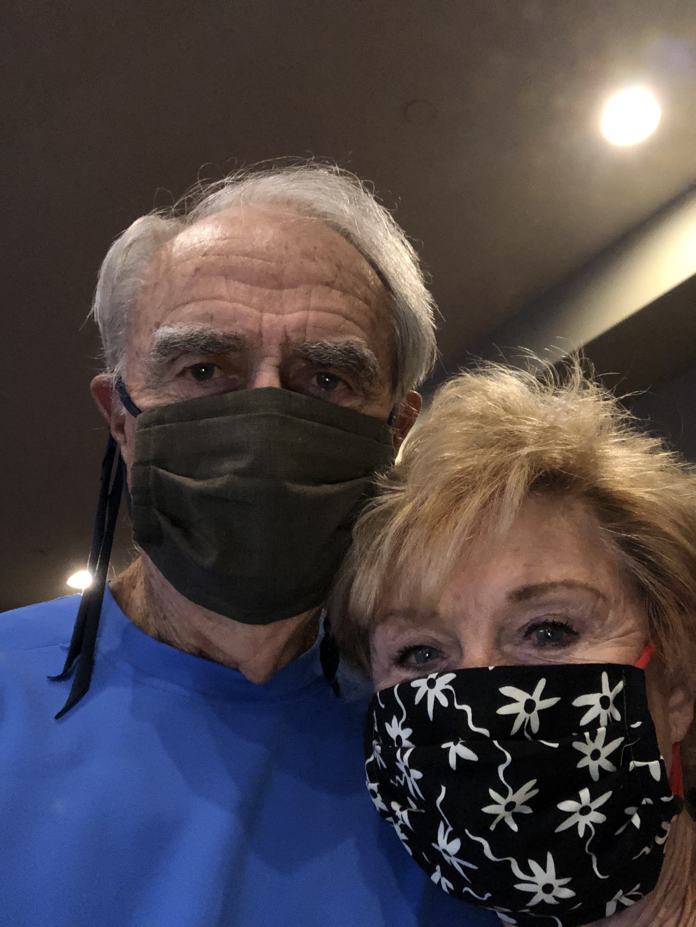Dad and Mom showing off new halfpeeledbanana masks