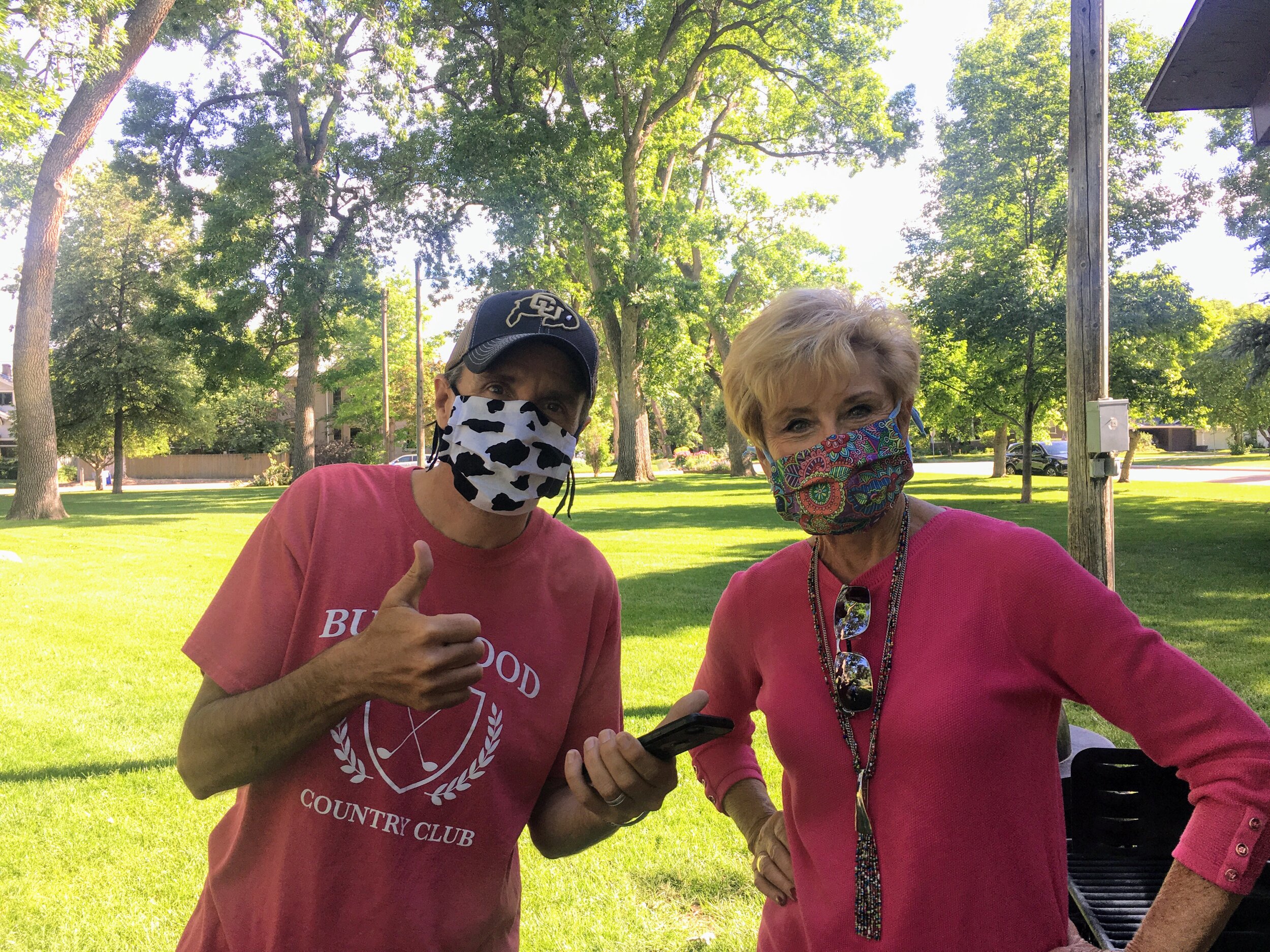 EV and JV stylin' in the park -- masks by halfpeeledbanana