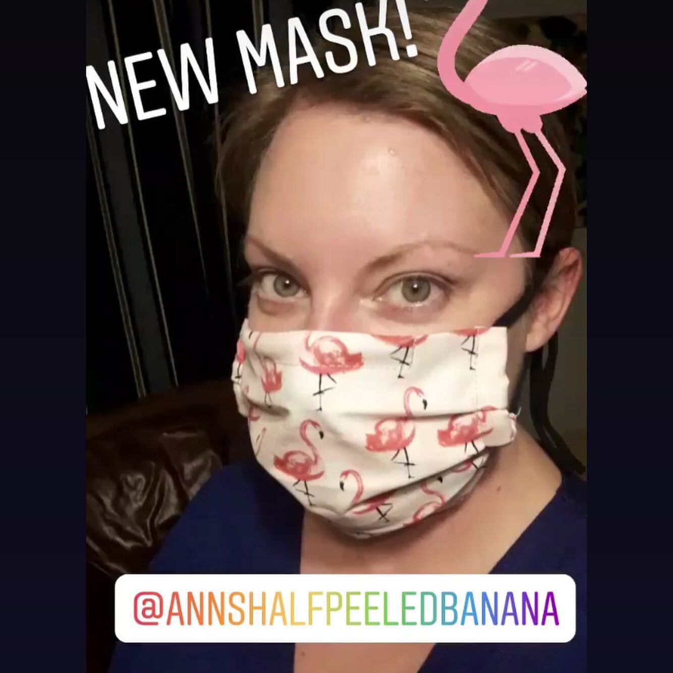 I&rsquo;ve been making masks! Donating 2 masks for each one sold. Contact me for orders😷❣️ #halfpeeledbanana #supportlocalartists #mask