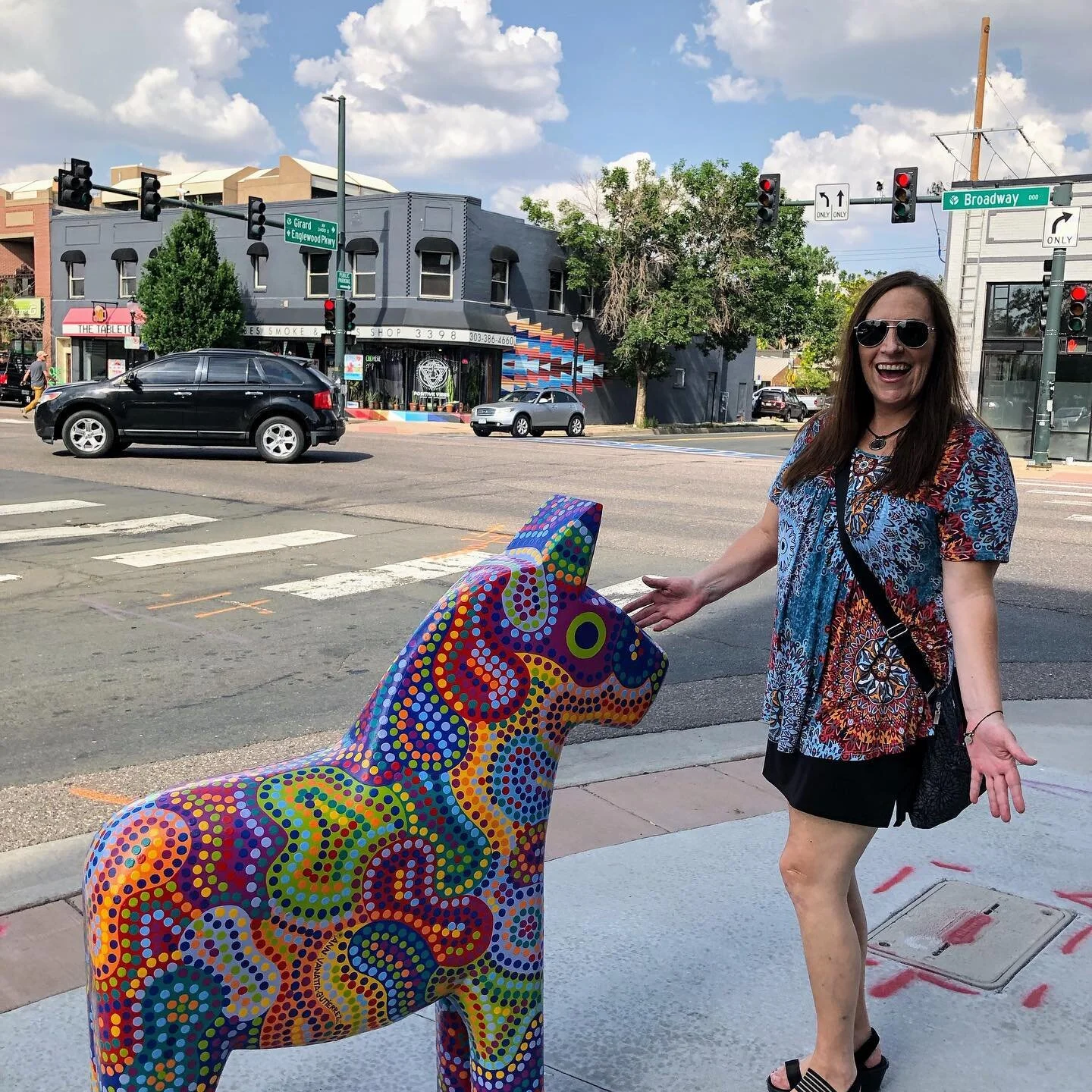 Look who has hit the streets! Corner of Broadway &amp; Girard, in front of @onebarrelenglewood ! Thank you @cityofenglewoodcolorado for the opportunity to add some fun to my hometown!! &ldquo;Pinto&rdquo; loves his new view!
#halfpeeledbanana #swedis