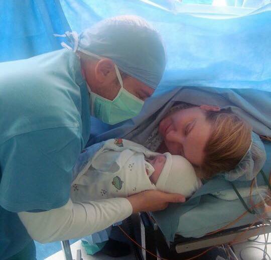 Naomi & Michael Voss after her cesarean birth!