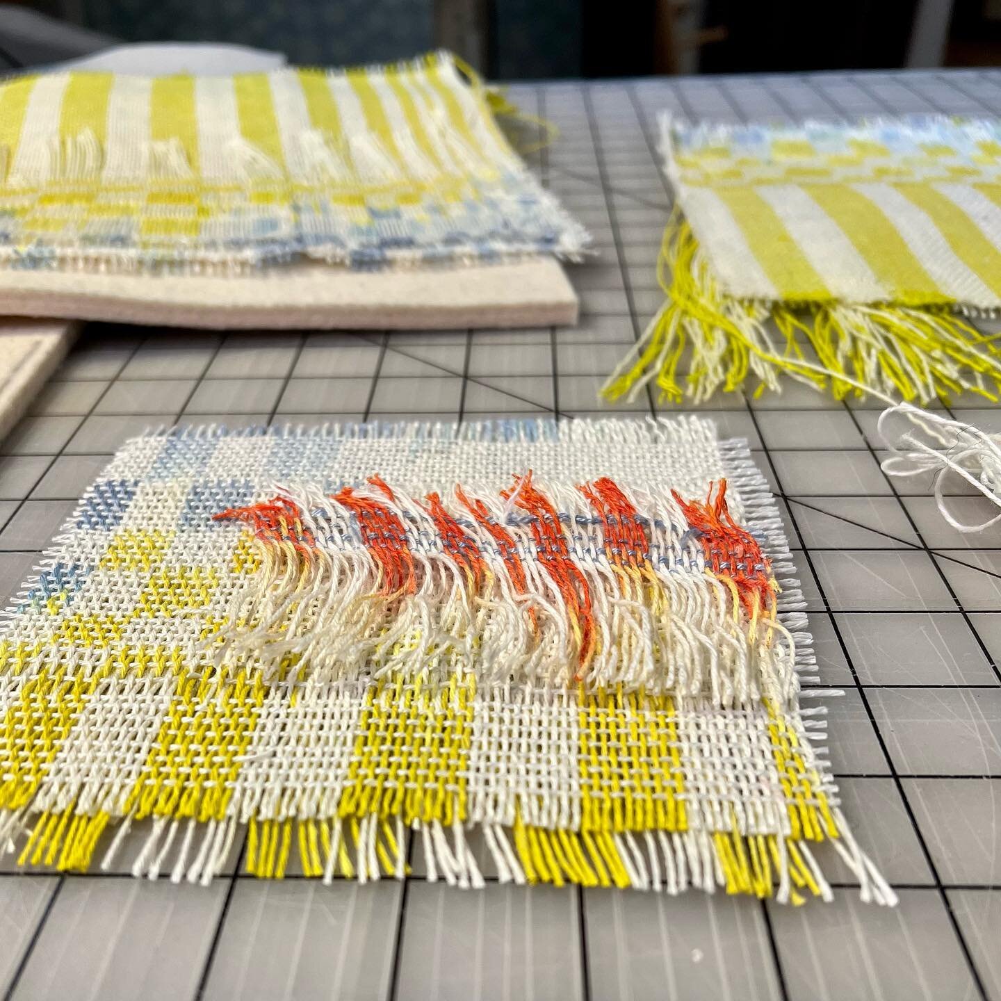 A year of loom waste saved for this exciting project. I look forward to this all year long. #recycle #loom #thrums #scrapart
