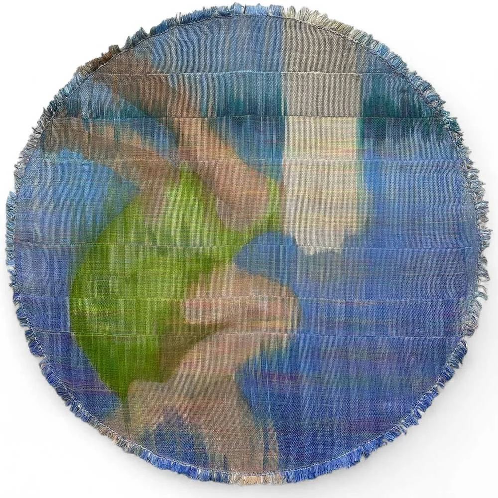 Neve's Leap 
Fiber, 24" round, 2025