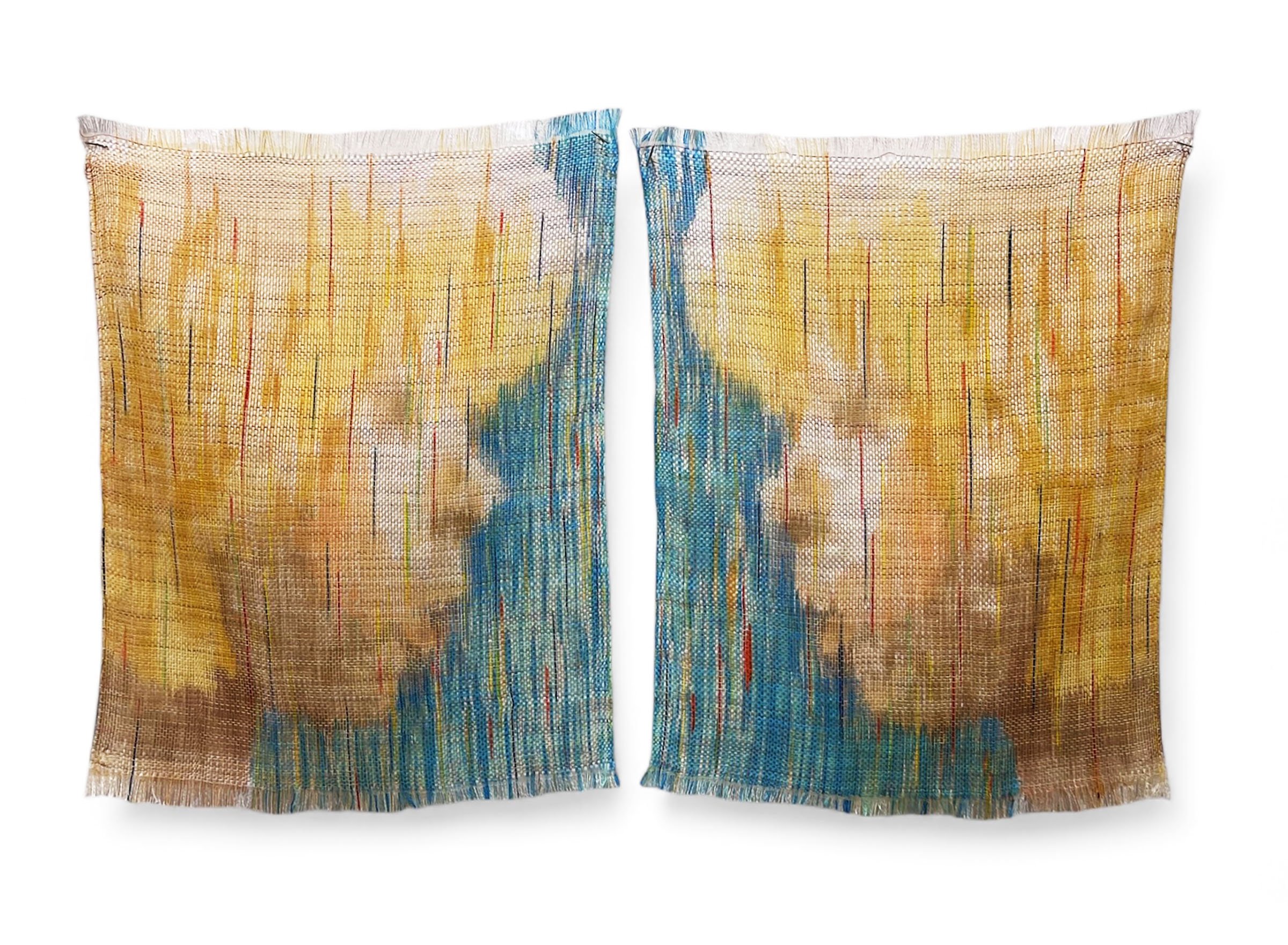 Cheeky Chops 
Fiber, Diptych - each panel is approximately 14 x 14 inches, 2025