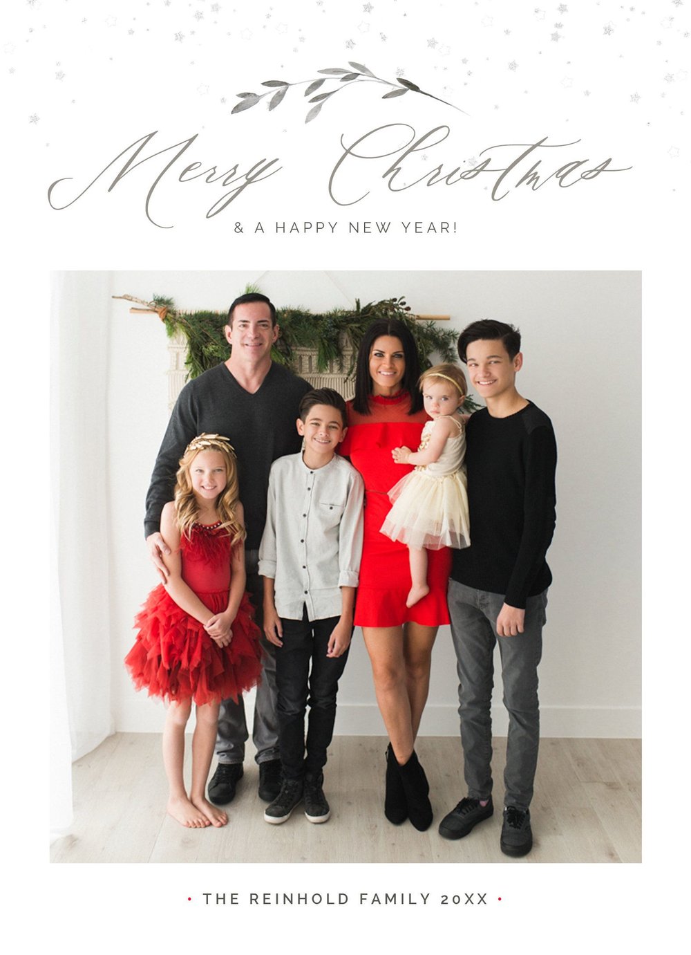Christmas Card Template, Watercolor Merry Christmas Photo Card Template, Photoshop Template, INSTANT DOWNLOAD!.jpg