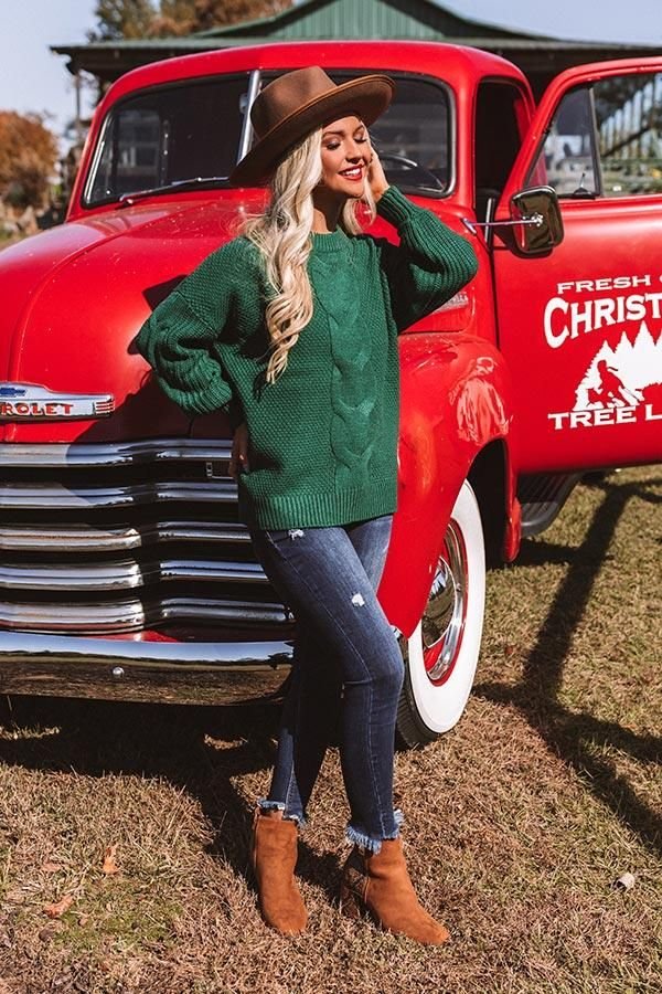 Double Shot Of Espresso Knit Sweater in Hunter Green.jpg