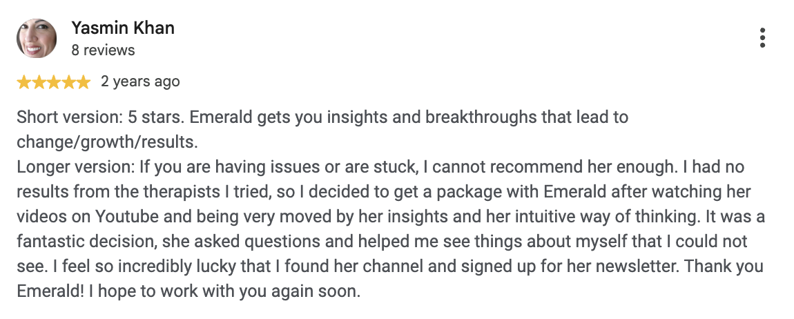 Google review from a client