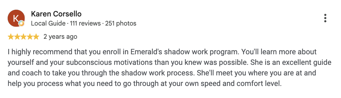 Google review from a client