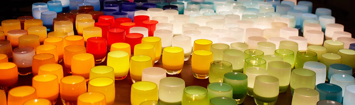 glassybaby in a spectrum of colors