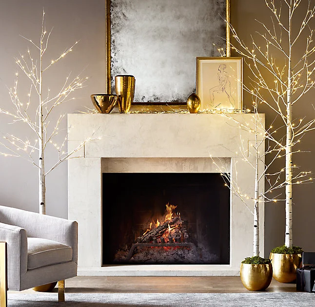 This is my vision for my Christmas decorations this year. Love the gold pots!