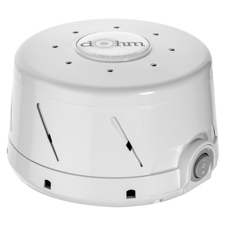Ah the white noise machine - the perfect remedy for good sleep. comes in black and white. Small and stylish!