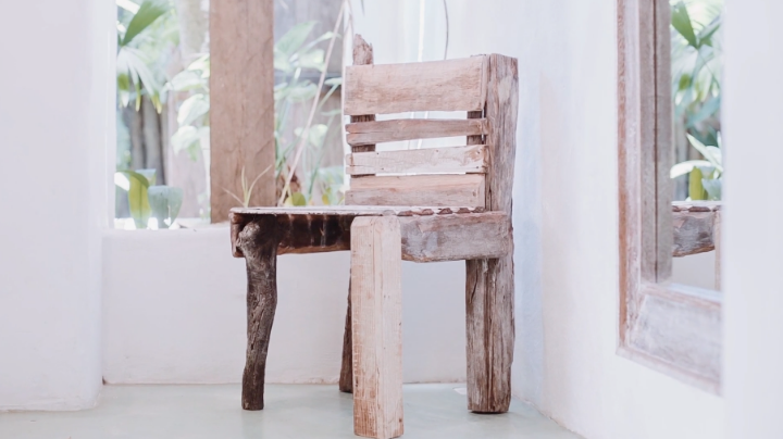  A handmade chair at Terraço do Céu | photo still from video via  uxua.com  