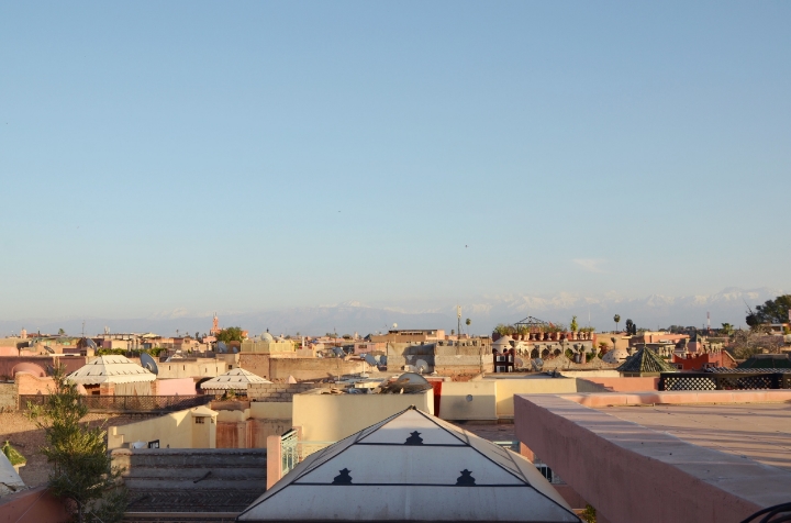  Medina rooftops, with the Atlas Mountains in the background | photo by Maleeha Sambur 