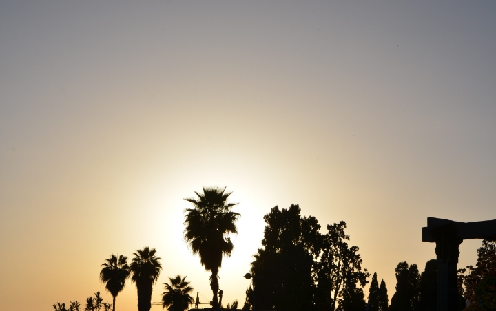 Sunset from a rooftop terrace