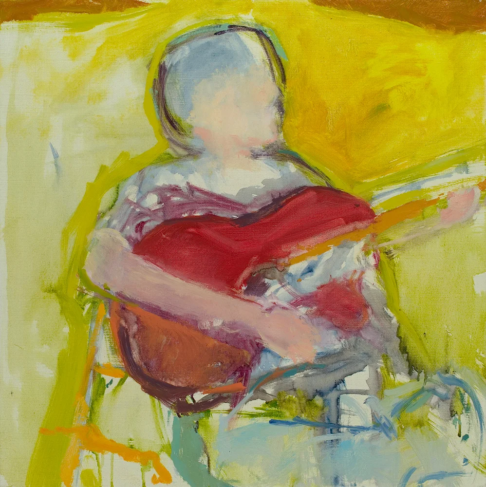    John with Guitar (NFS)  20x20 Oil on Linen  