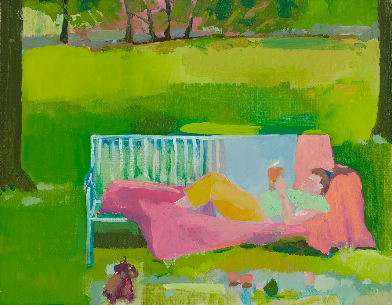    Christine with Lucy (Sold)  11x14 Oil on Canvas  