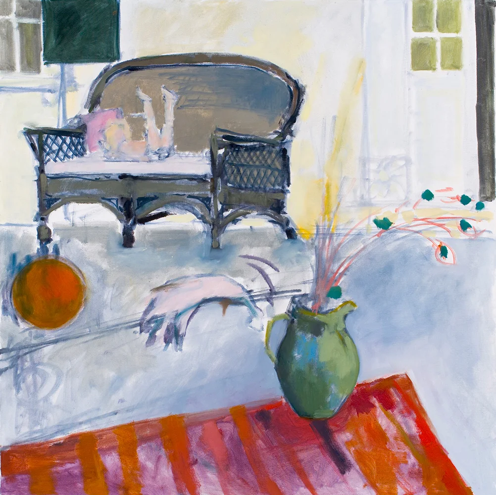    On Front Porch (NFS)  48x48 Oil on Canvas  