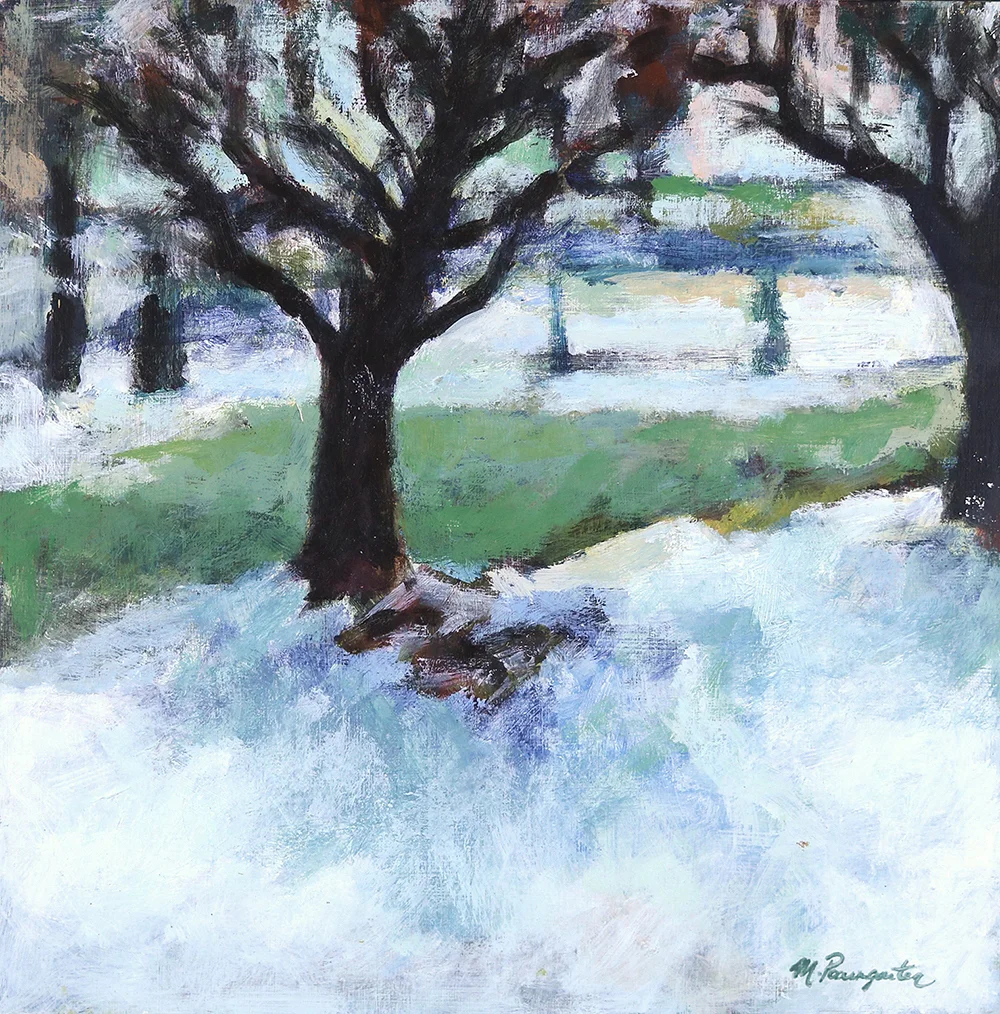   Winter in Philadelphia  12.5x12.5 (Framed) Oil on Panel 