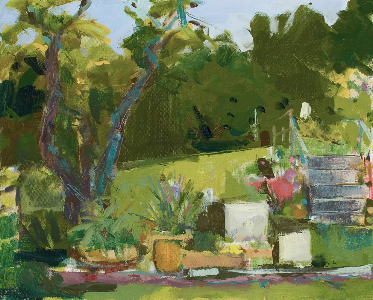   Steps on Willowood  16x20 (Framed) Oil on Canvas 