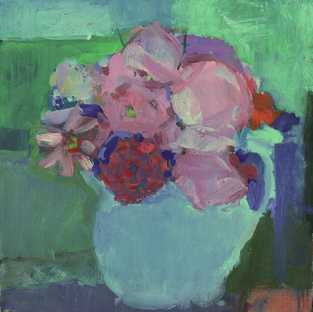   Summer Flowers on the Mishaum (Sold)  12x12 Oil on Linen 