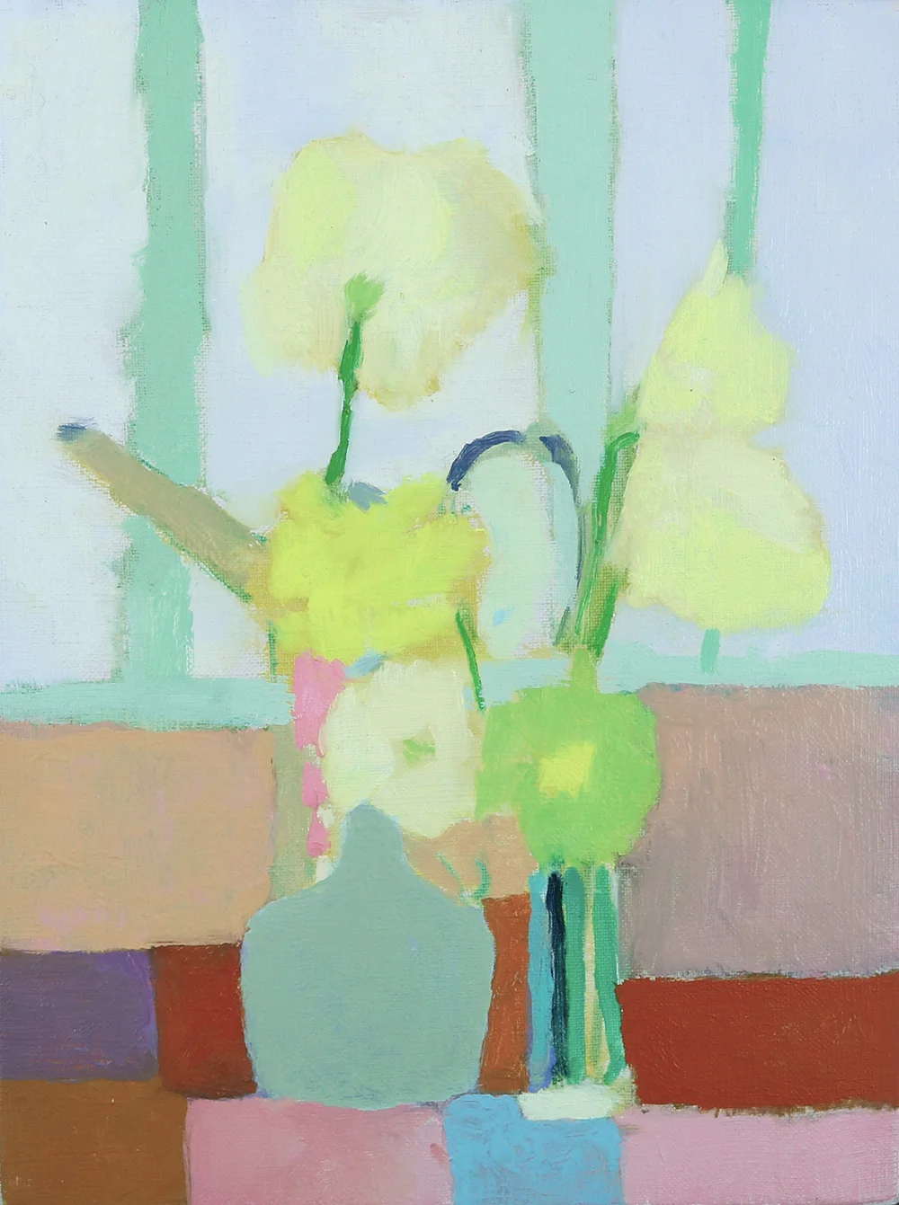   Flowers By Window  9x12 (Framed) Oil on Linen 
