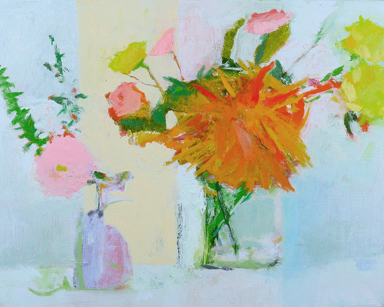   Fall Dahlias at Ahni's Studio #1 (Sold)  11x14 (Framed) Oil on Linen 