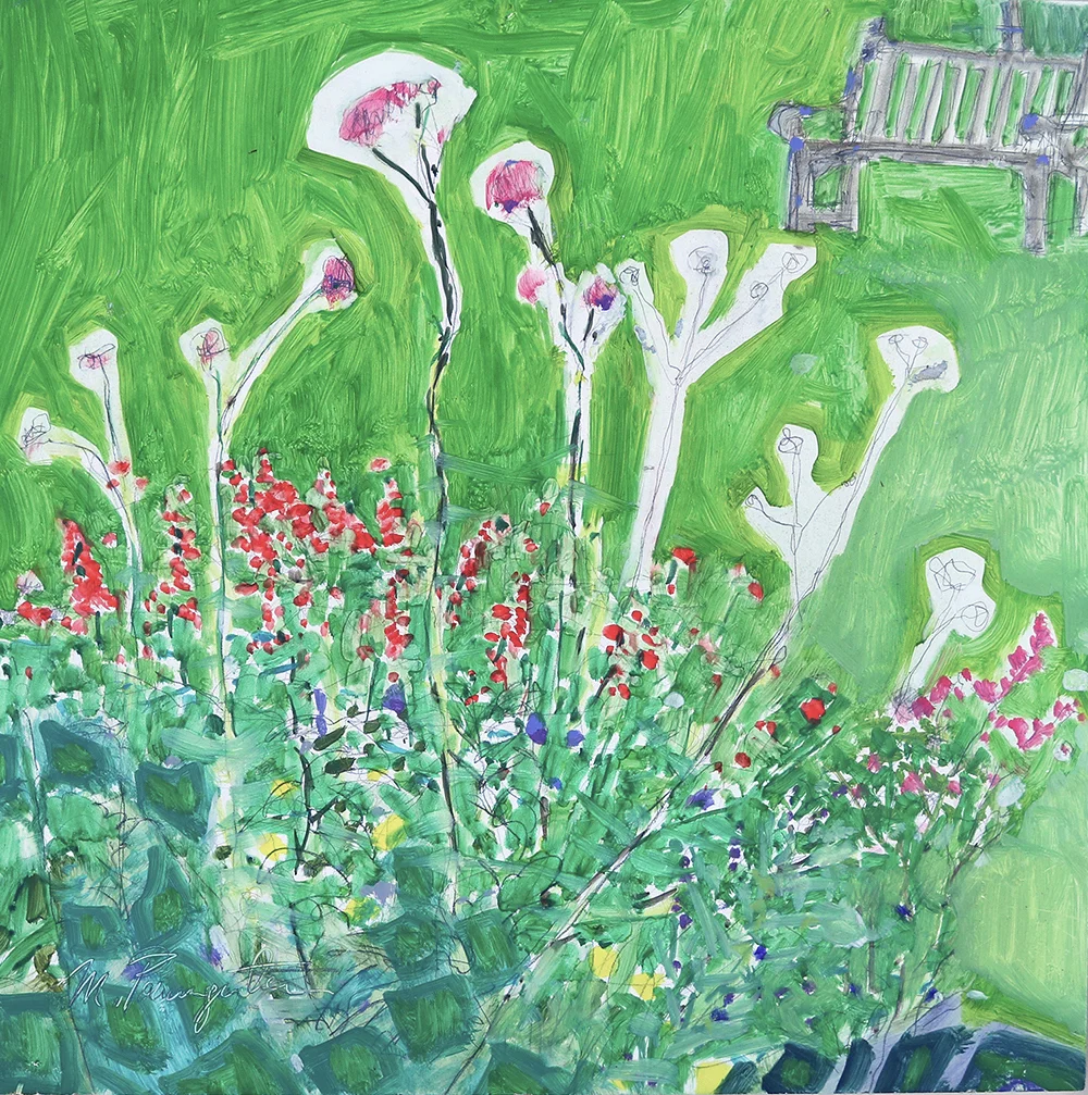   Bench at Willowood (Sold)  12x12 (Framed) Oil on Panel 