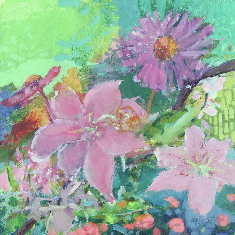   Spring Flowers  12x12 Oil on Wood Board 