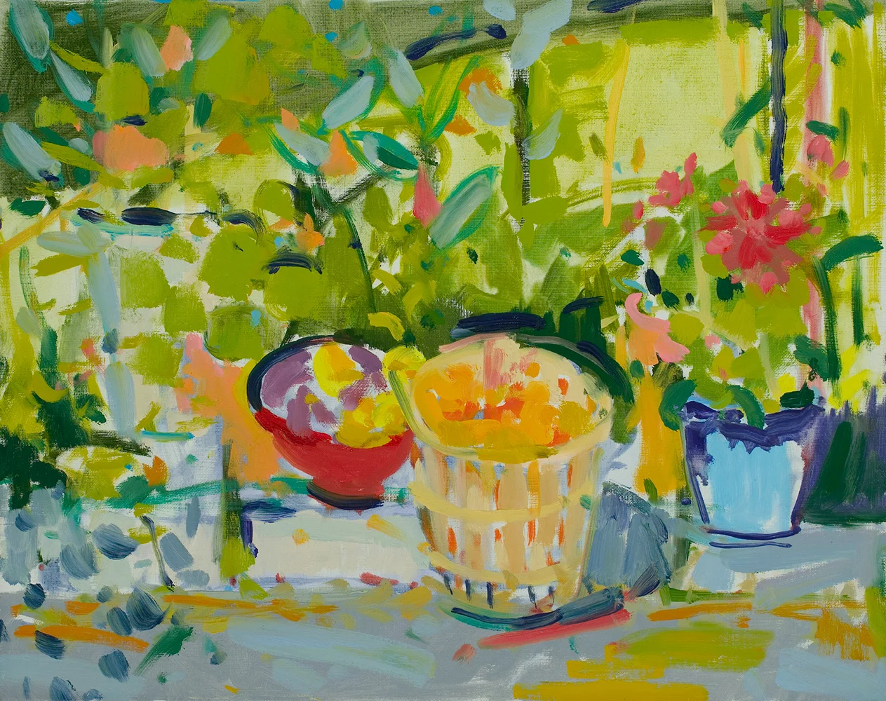   Melick's Peaches (Sold)  14x18 (Framed) Oil on Canvas 