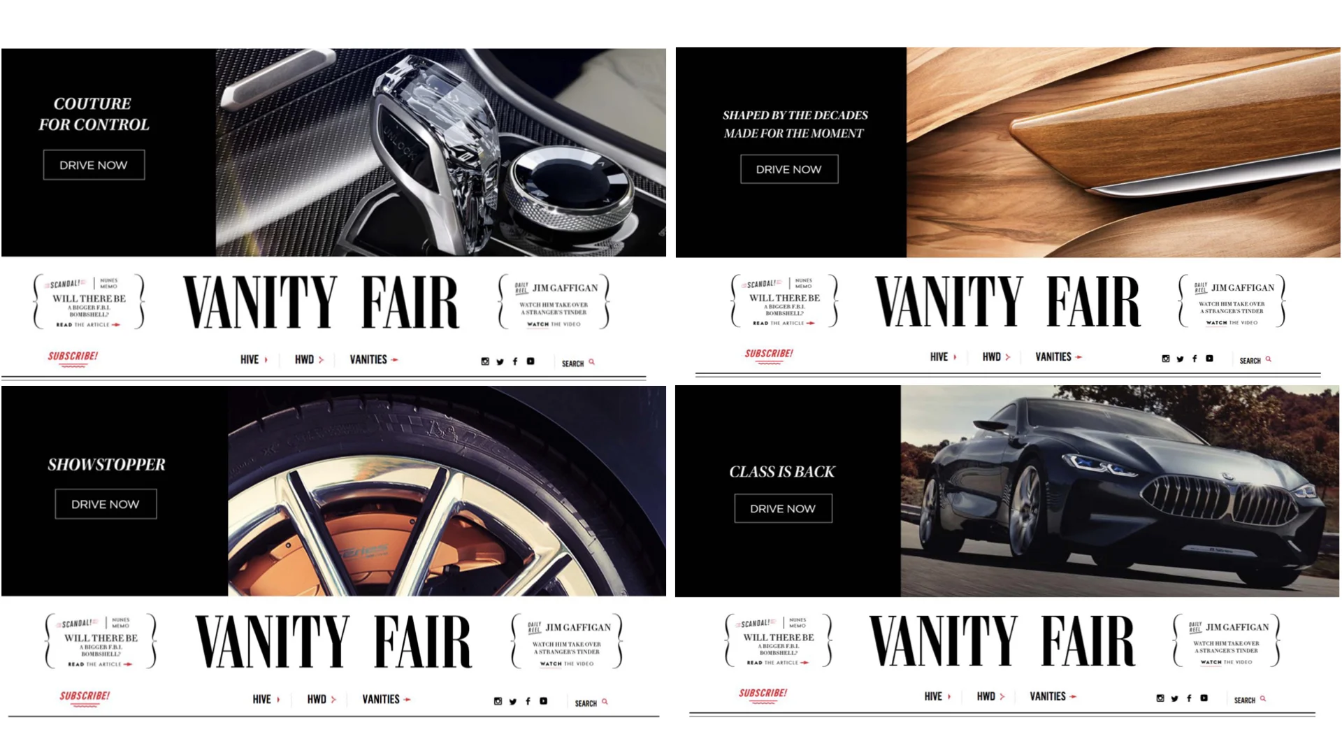 Above: A Vanity Fair take over.