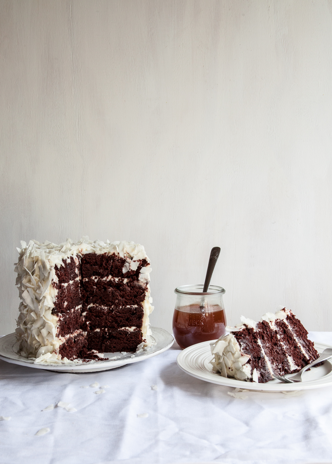 Outtake from "Layered" of the Chocolate Coconut Cake.