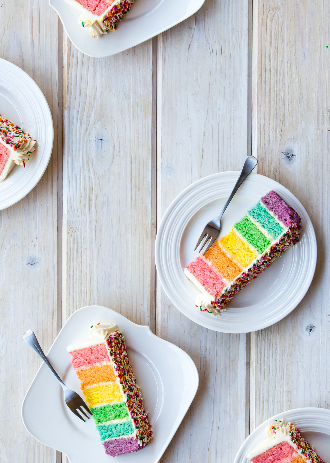 Rainbow sprinkle cake slices