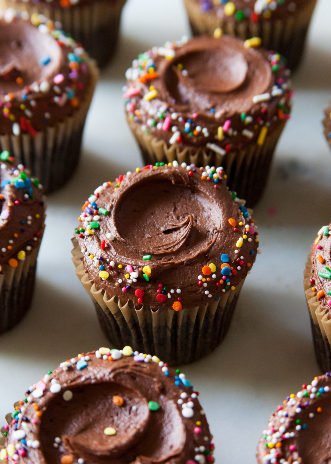 The Best Devil's Food Chocolate Cupcake Recipe with fluffy fudge frosting.