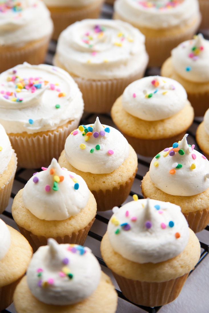 The best ever Classic Vanilla Cupcakes with Whipped Vanilla Frosting recipe.