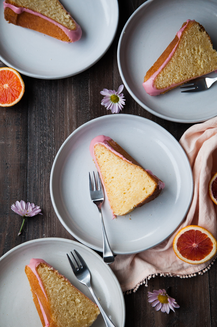 Blood Orange Bundt Cake with Pink Glaze