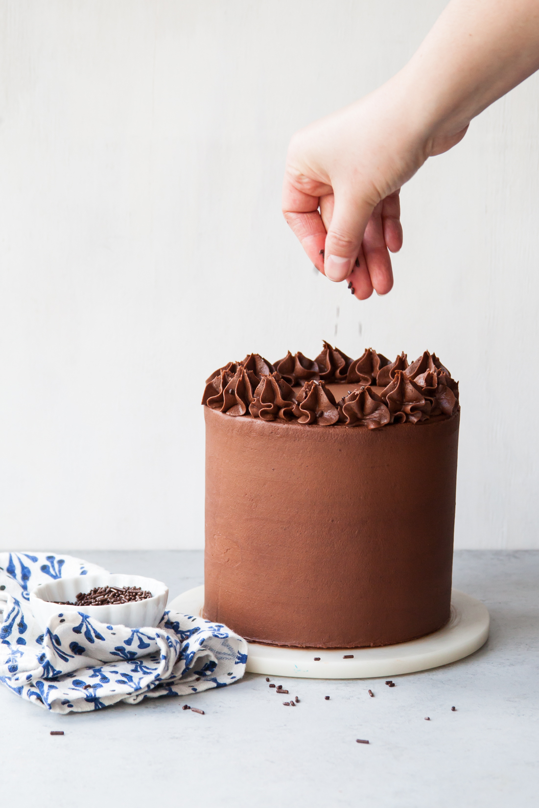 Chocolate Fudge Layer Cake with ombré chocolate filling.