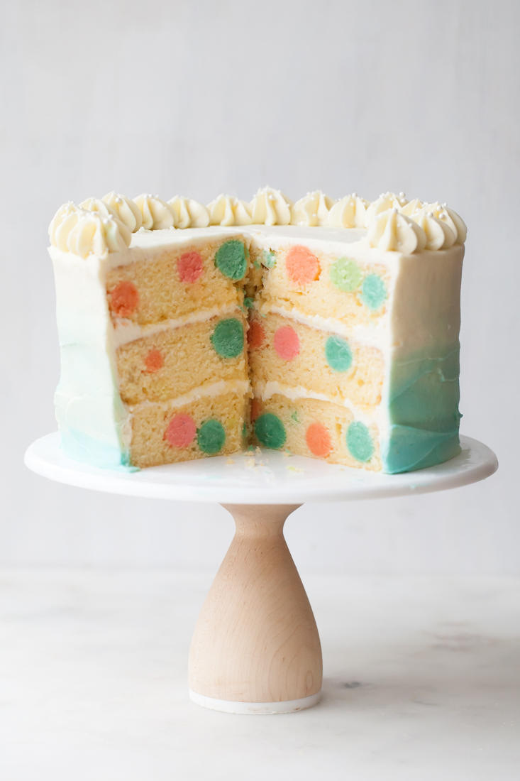 Rainbow Polka Dot Cake