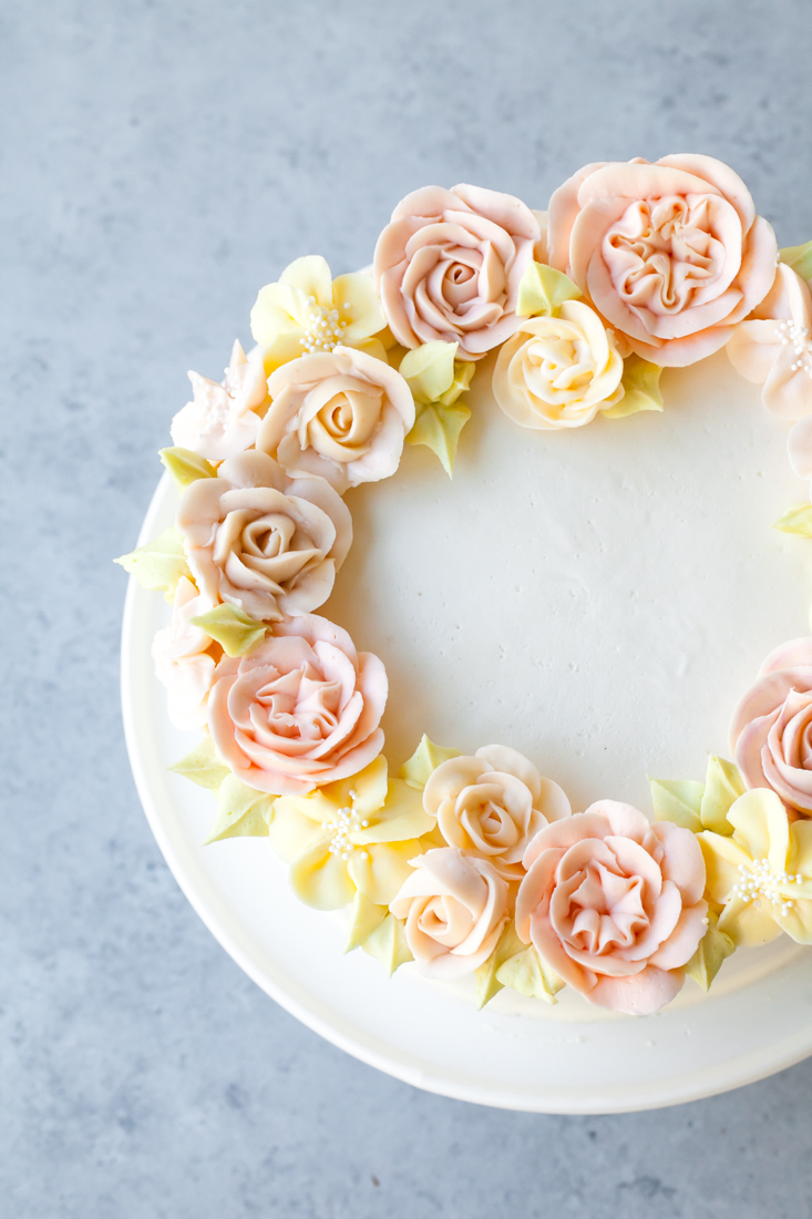 Carrot Cake Recipe with buttercream flowers