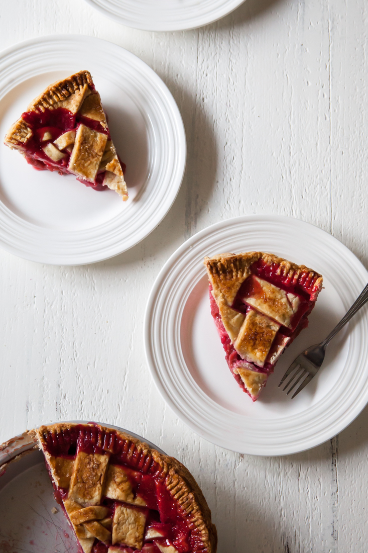 Rhubarb Berry Pie Recipe with an all-butter crust.